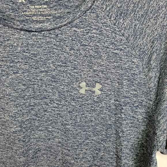 Under Armour Women’s HeatGear Tech Tee Shirt Blue Heather‎ Size L - Picture 3 of 8